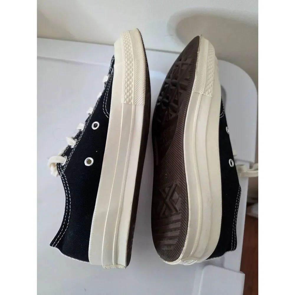 COMME des GARCONS PLAY Converse Large Emblem Low Top Canvas Sneakers in Black M7